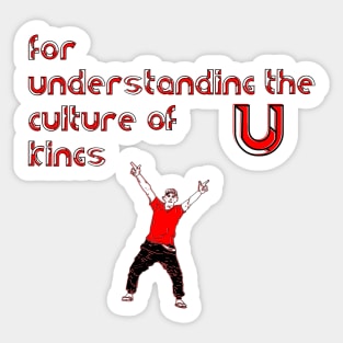 Young man Pointing fingers Gesture Understanding Culture Kings Sticker